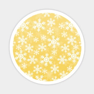 Yellow and White Snowflakes Magnet